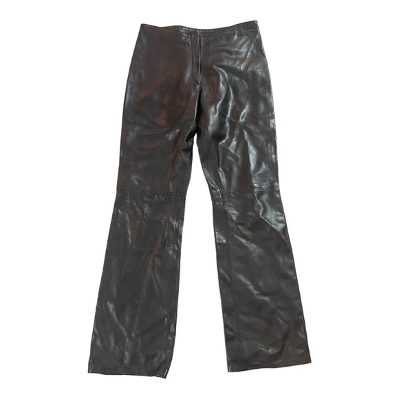 Red Kid Vintage Chocolate Brown Leather Pants Sz M - Picture 2 of 7